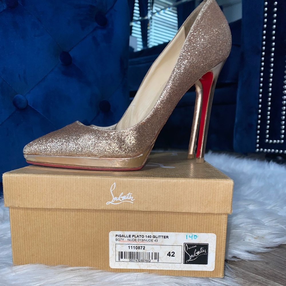 Christian Louboutin Pigalle Plato 140 Glitter Size 42